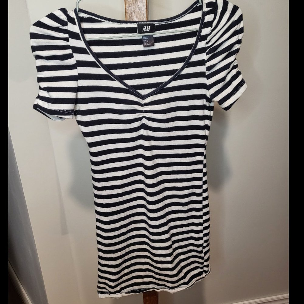 H&M T-shirt - Black and white striped